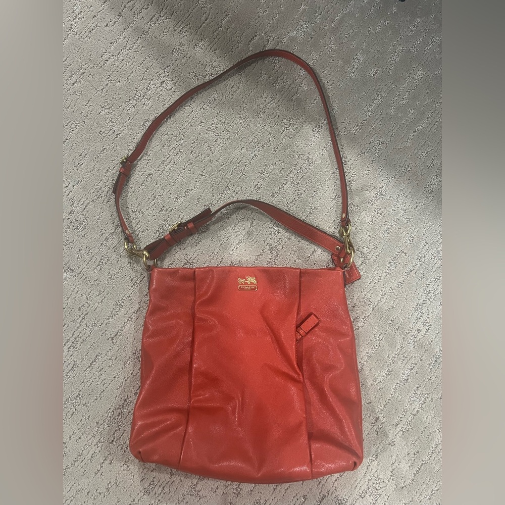 Coach Red Leather Shoulder Bag